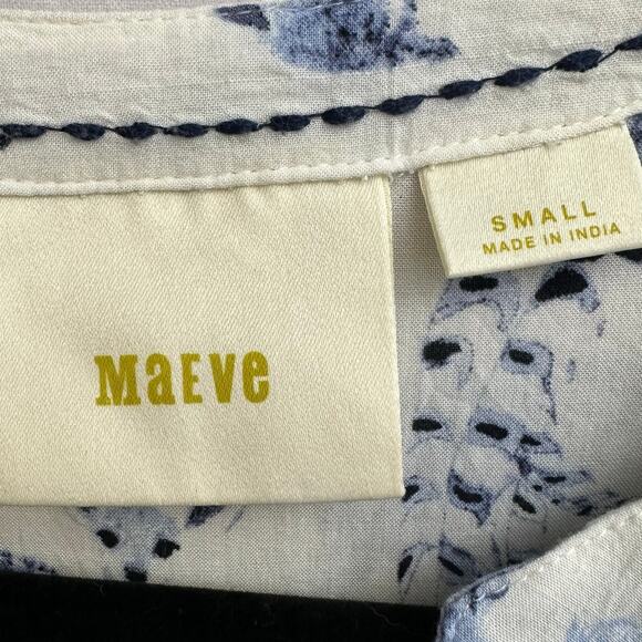 Maeve Fauna Animal Print Long Sleeve Pleated Button Front Tunic Small Wildlife - Picture 8 of 10